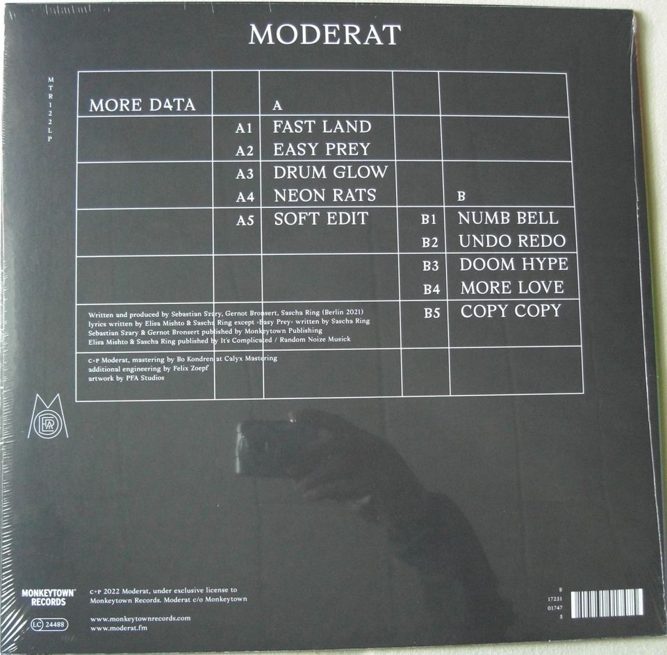 Moderat – More D4ta Vinyl, LP, Album 2022 MTR122LP Electro, IDM in Gießen