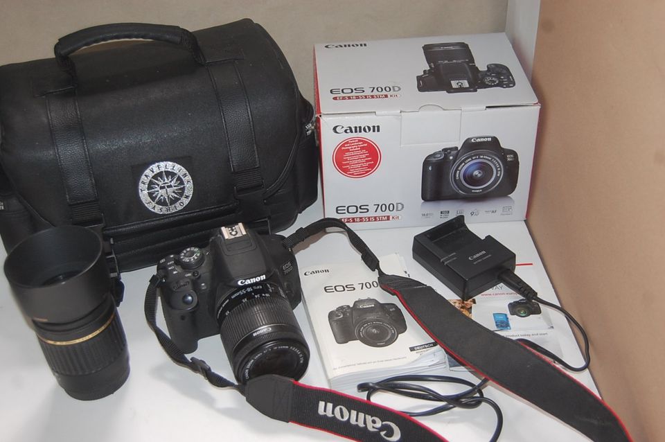 18-55 Canon Eos 700 D SLR Digitalkamera + Tamron 55-200 Macro Bag in Wiesbaden
