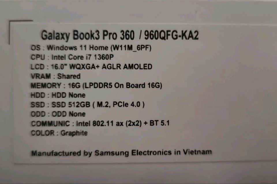 Galaxy Book-3 Pro-360  512 Graphite in Wesel