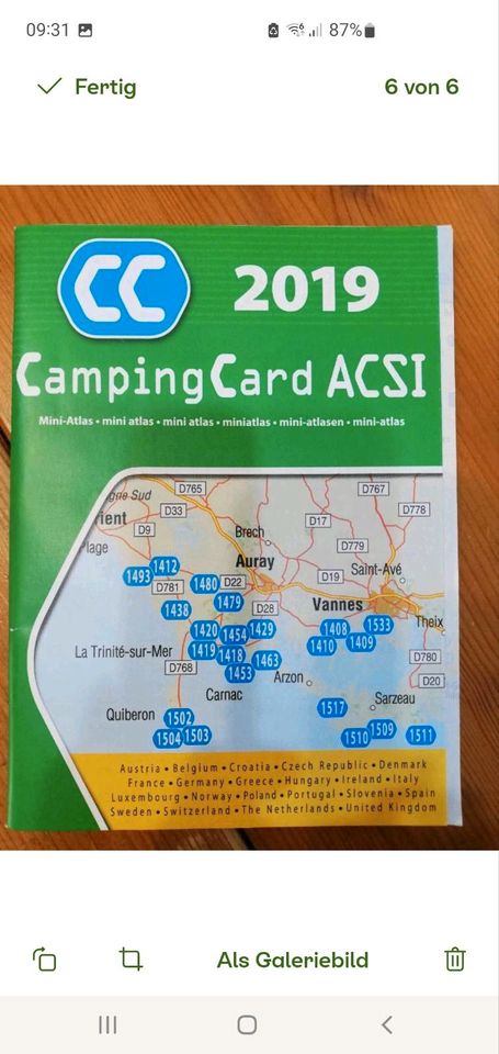 ACSI Campingführer 2019 Camping Card in Pulheim