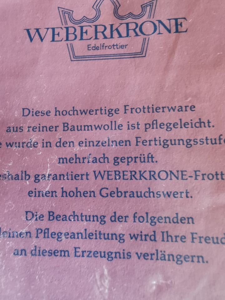Vintage  Geschirrtuch Edelfrottier,Weberkrone,100% Baumw., Neu in Eschwege