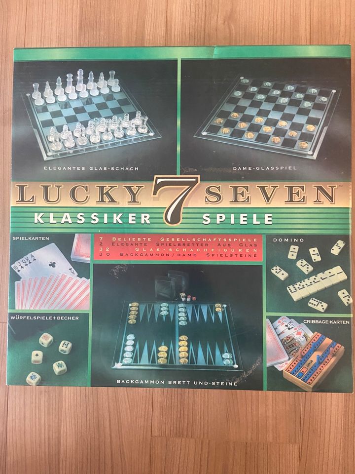 Spiele Sammlung Spielesammlung Schach Dame Backgammon Glas Neu in Königsbach-Stein 