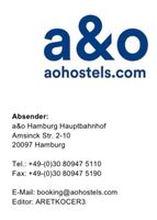 A & O Hostel, DZ, Hamburg Hauptbahnhof 17. bis 19. Mai Bayern - Alling Vorschau