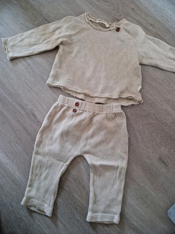 GUAPOO Set Baby Hose Oberteil Shirt beige 74 9-12 Monate in Emsdetten