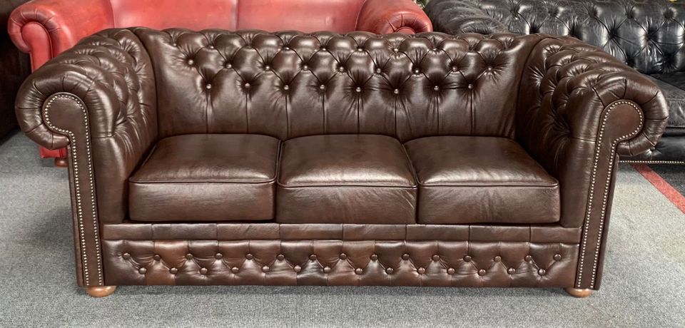 ⭐️⭐️⭐️Echt Leder Chesterfield Designer Eckcouch Sofa Couch Sessel Hocker Tisch Samt in München