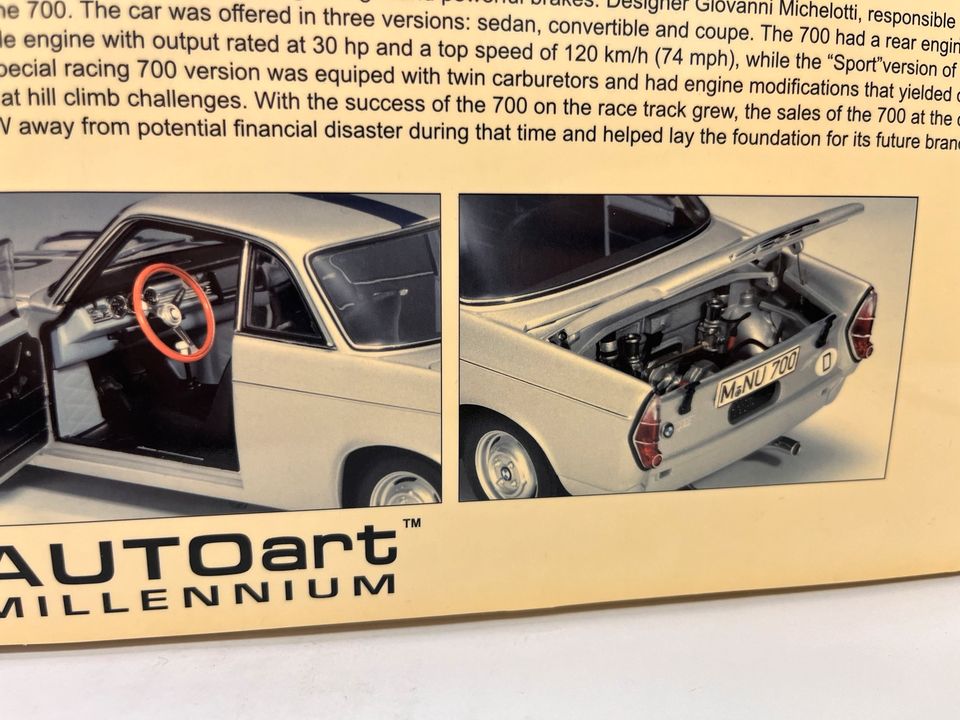 Modellauto Autoart M. - BMW 700 Coupé 1:18 Top Zustand! OVP! in Neuhausen ob Eck