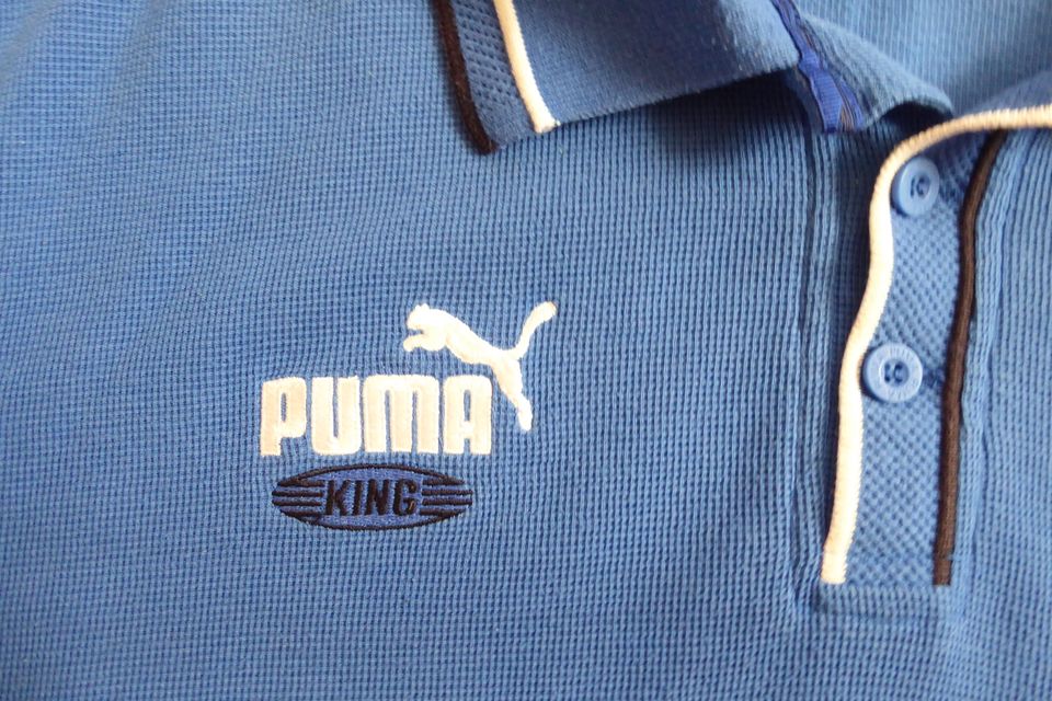 Polohemd von Puma King Vintage Gr. L blau wenig getragen in Hof (Saale)