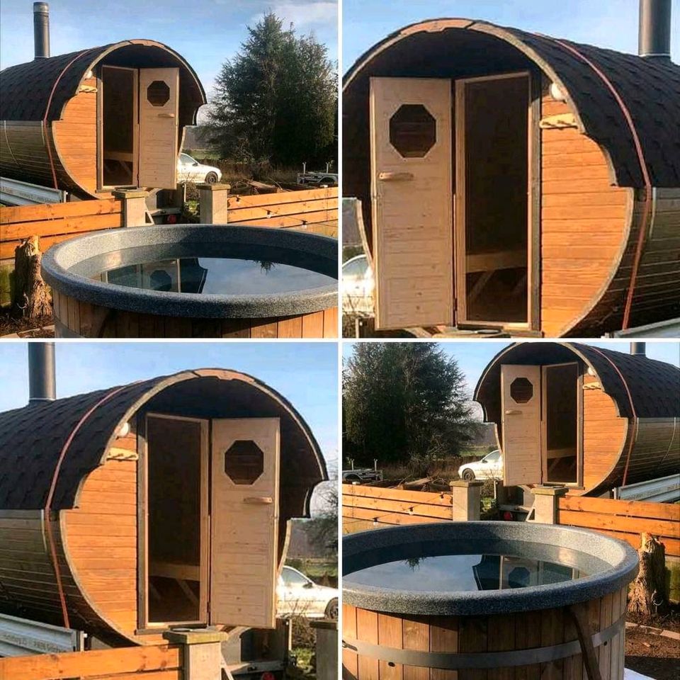 Mobile Sauna HOTTUB Saunafass Badefass mieten Wellness in Grönheim