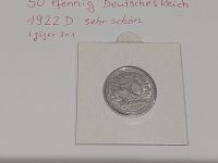 Deutsches Reich 50 Pfennig Münze 1922 D sehr schön Aluminium Nordrhein-Westfalen - Borgentreich Vorschau