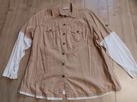 braune Hemd Bluse mit weißen Ärmeln, Größe L Hessen - Fulda Vorschau