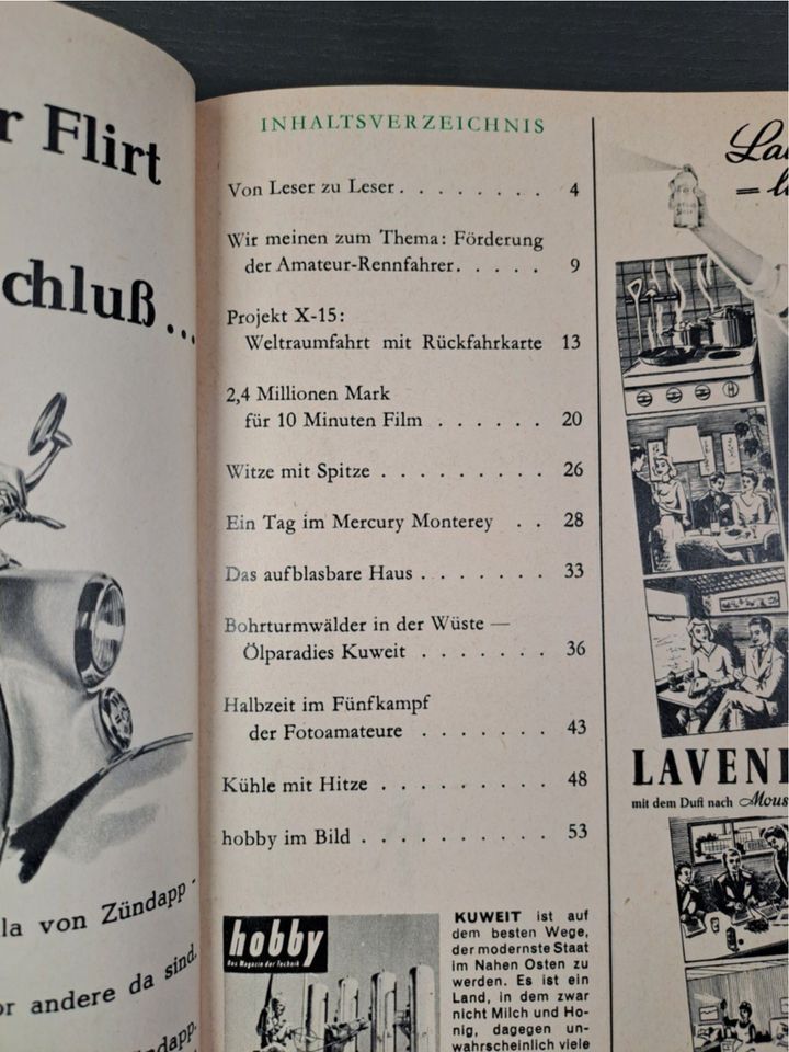 Hobby Das Magazin der Technik Ausgabe Juni 1958 in Alfeld (Leine)