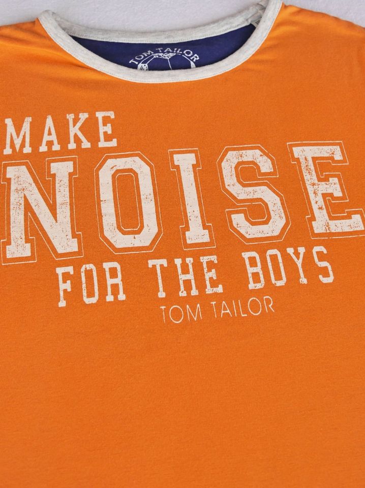 Tom Tailor T-Shirt Jungen Make Noise orange blau Gr. 116 122 TOP! in Hürth