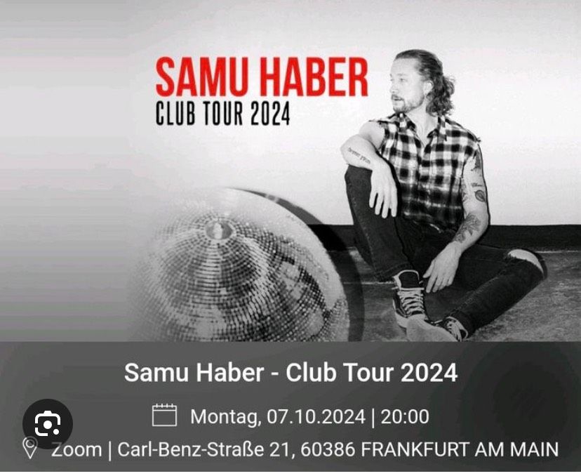 SUCHE  2 Early entry Karten für Frankfurt am 7.10  Samu Haber in Bad Hersfeld