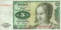 5 DM-Schein / 2. Januar 1980 (c) Deutsche Bundesbank 1963 Herzogtum Lauenburg - Geesthacht Vorschau