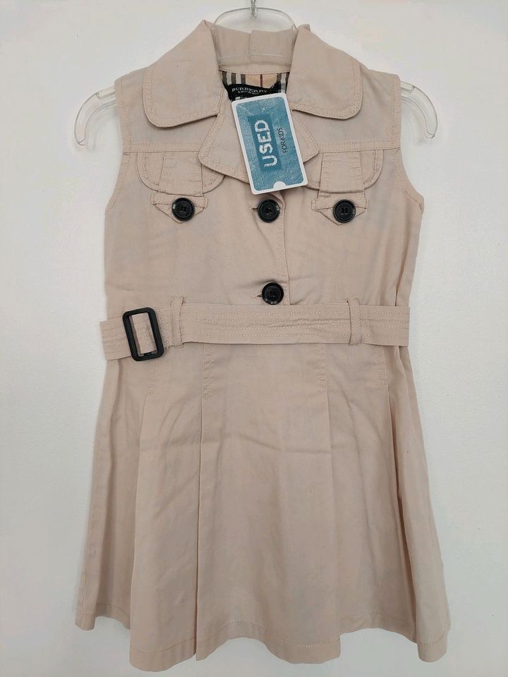 Gr. 110 5y top Burberry Kleid Baumwolle beige in Ulm