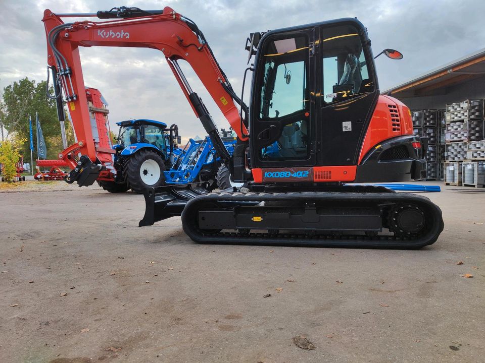 Verkaufe oder vermiete Minibagger Kubota KX 080-4a2 in Obersontheim