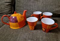 Teekanne + 4 Becher Geschirr Set Keramik hangemalt Berlin - Charlottenburg Vorschau
