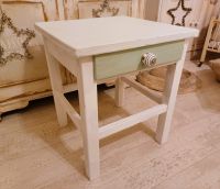 Shabby Chic Holz Hocker mit Schublade weiß grün Hessen - Alsbach-Hähnlein Vorschau