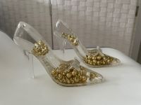 Deko-Schuhe Kunststoff transparent mit goldenen Kugeln München - Sendling-Westpark Vorschau