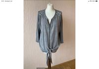 Bluse Top Spitze Perlen L XL grau washed style verknoten comma Bayern - Ingolstadt Vorschau