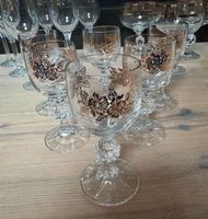 Kristall Glas Likör Schnaps Bohemia Gold Blätter Vintage Sachsen - Treuen Vorschau