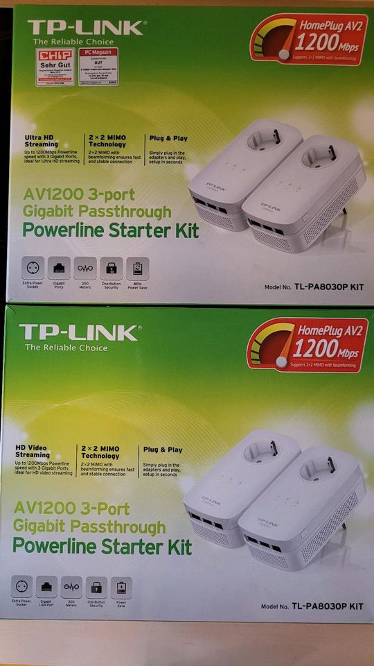 2 x TP-Link AV1200 - Vollständig mit OVP, Preis pro Set in Elmshorn