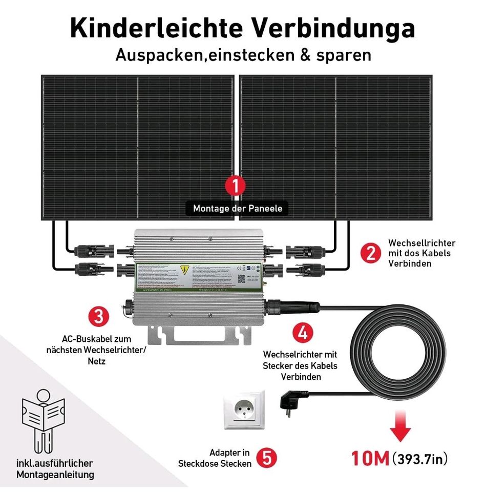 Komplett Balkonkraftwerk Solaranlage 820W / 800W Photovoltaik in Landau in der Pfalz