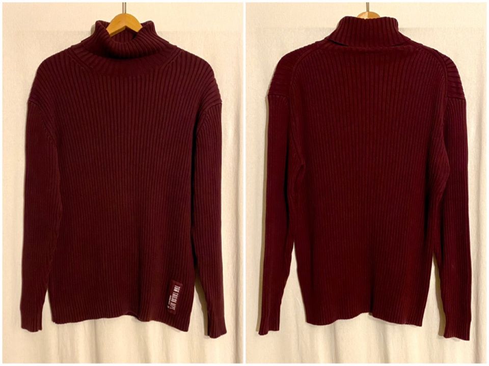 Tom Tailor Rollkragen-Strickpullover, bordeaux, Gr. XL in Heidelberg