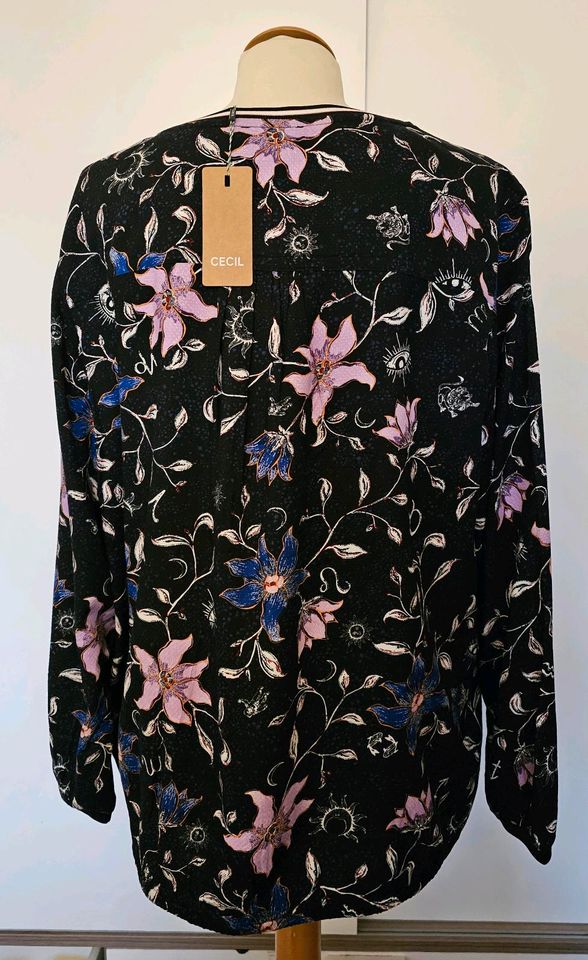 Cecil Bluse Blumen XL 46 48 neu schwarz blau in Kassel