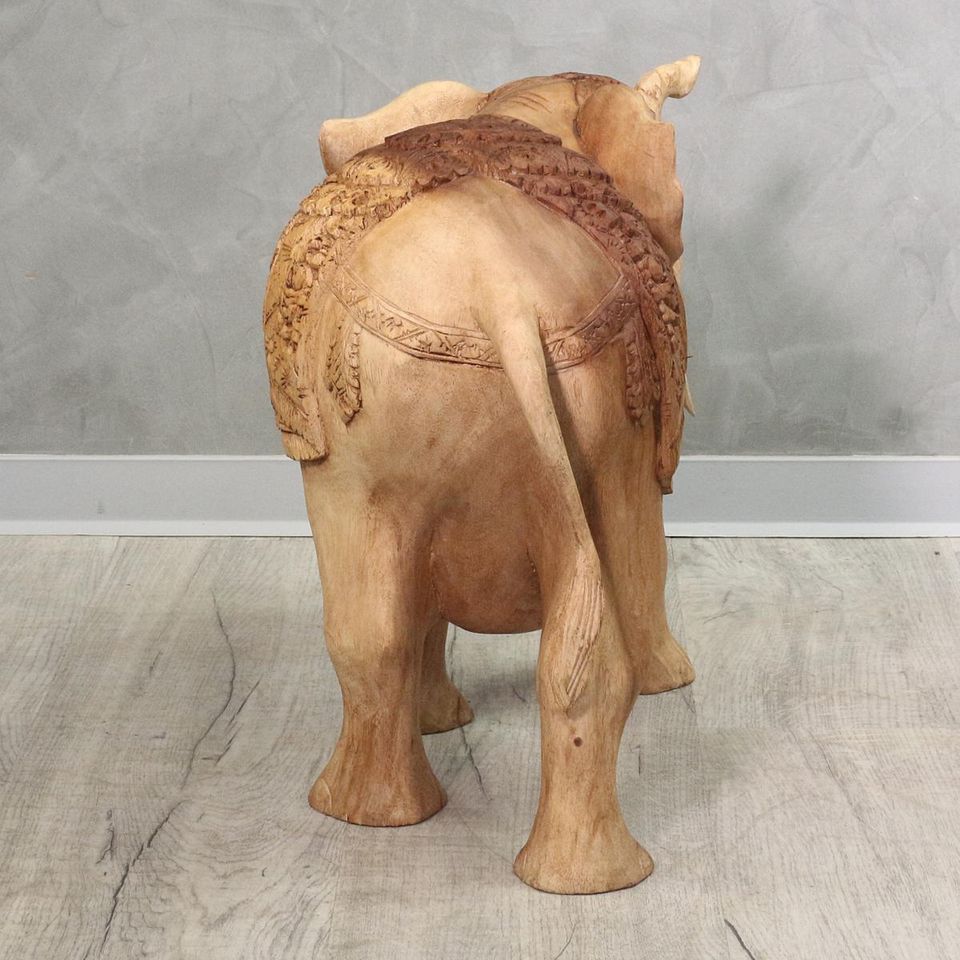 Figur Elefanten Holz Skulptur Deko Massiv Natur 40 cm in Bochum