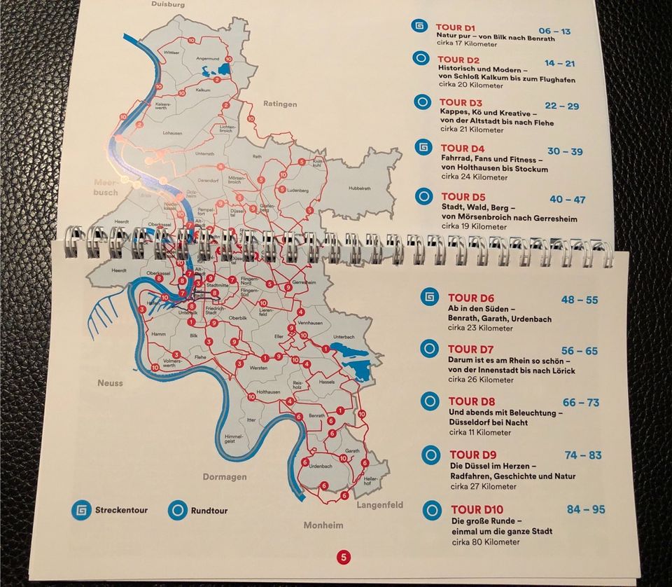 Entdecke Düsseldorf, 10 Fahrradtouren Radkarte Werbemittel in Aachen