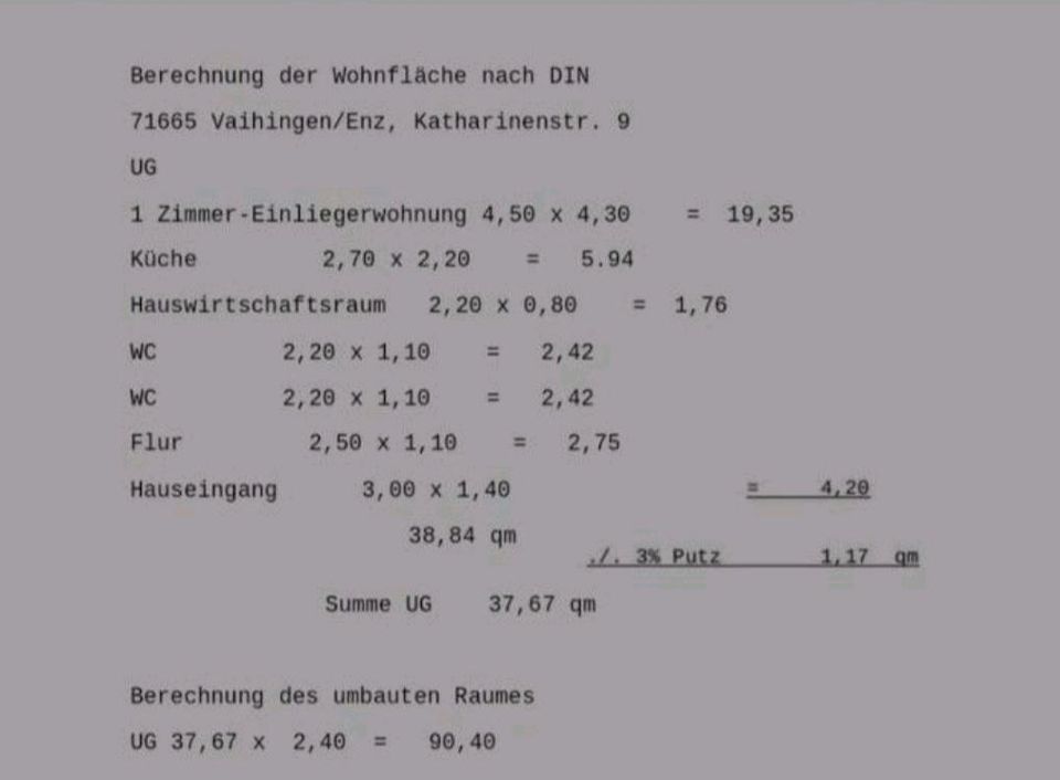 1 Zimmer Wohnung in Vaihingen an der Enz Gündelbach in Vaihingen an der Enz