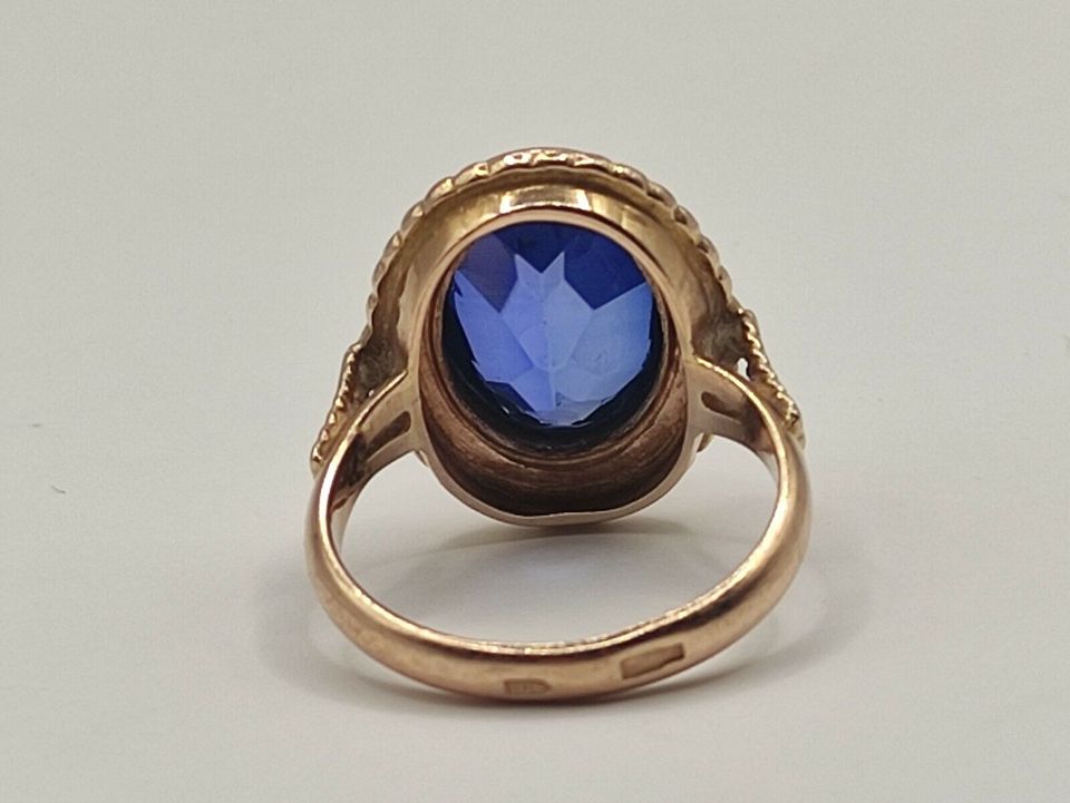 Antiker russischer 583 Gold Blautopas Ring 14k (585) Vintage in Reinstorf