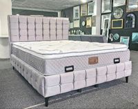 Boxspringbett 180x200 Samt Stoff Grau & Anthrazit  Matratze H4 Nordrhein-Westfalen - Oberhausen Vorschau