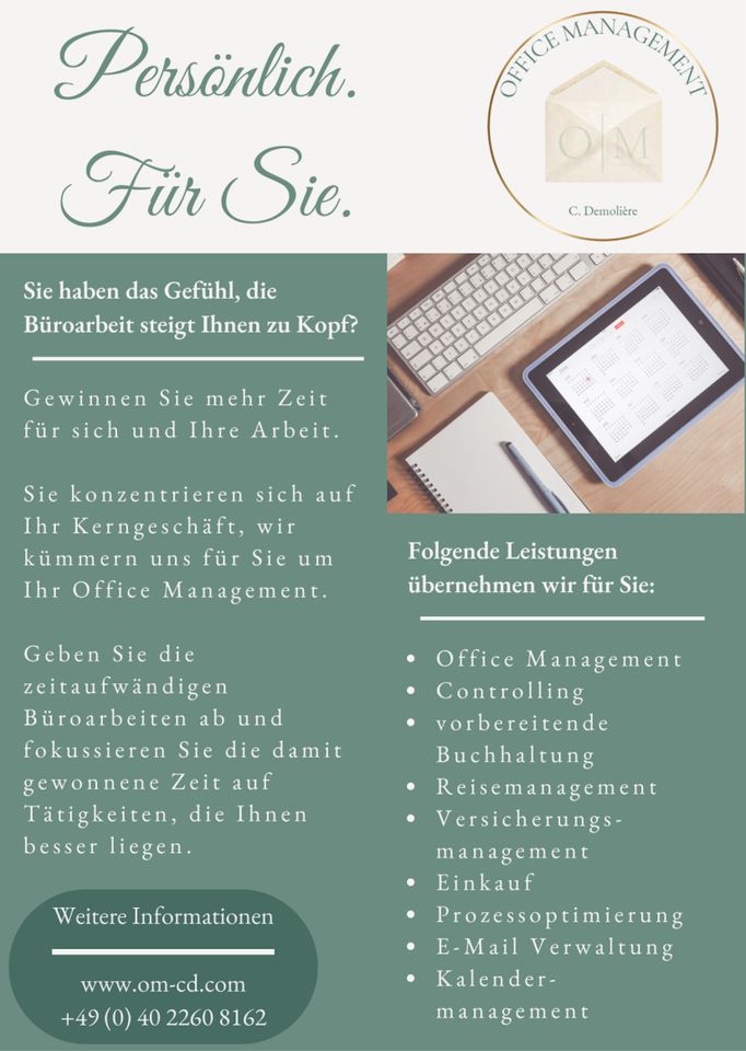 Büromanagement I Buchhaltung & Controlling I Büroorganisation in Hamburg