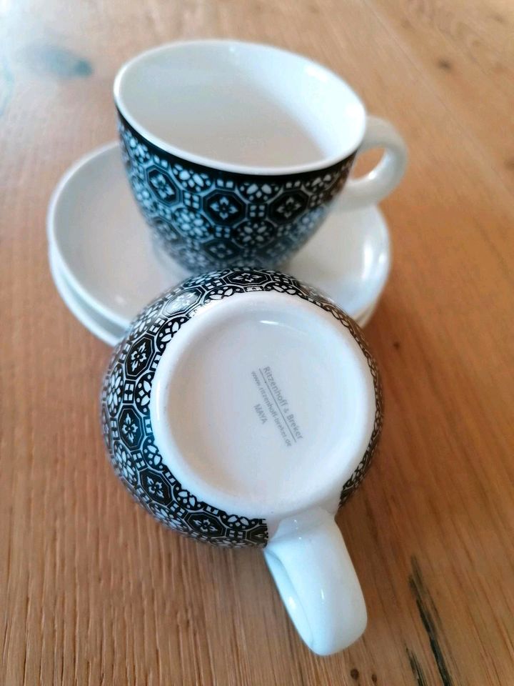 2 Espressotassen Ritzenhoff u. Breker schwarz/weiß neuwertig! in Memmingen