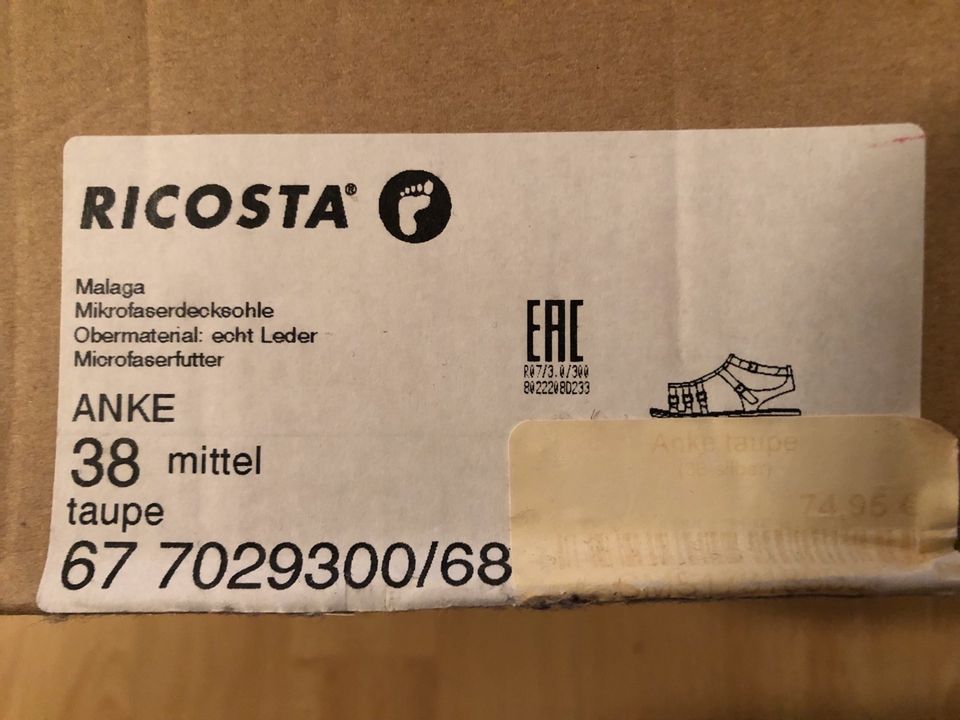 Ricosta Anke Römersandale Mädchen taupe Gr.38 NEU OVP NP: 74,95€ in Remscheid