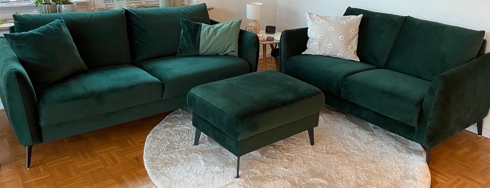 Sofa, Sitzgarnitur dunkelgrün in Wedemark
