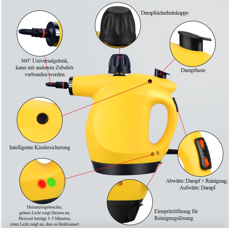 Neu OVP Dampfreiniger mit 450ml Wassertank, 3.2 bar, Mehrzweck in Stuttgart