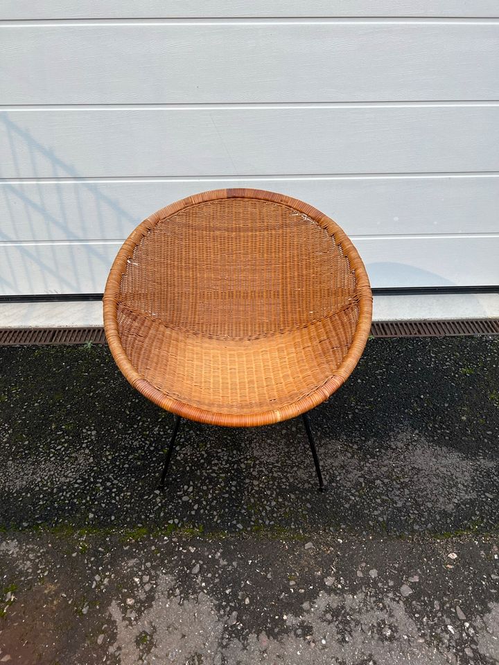 Vintage Sessel aus Korbgeflecht 1960er 1970er Korbsessel, Rattan in Köln