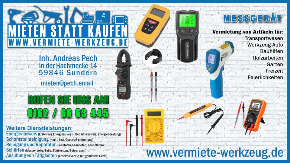 ⚡ Mieten Multimeter Voltmeter Stromzange Messgerät Temperatur⚡ in Sundern (Sauerland)