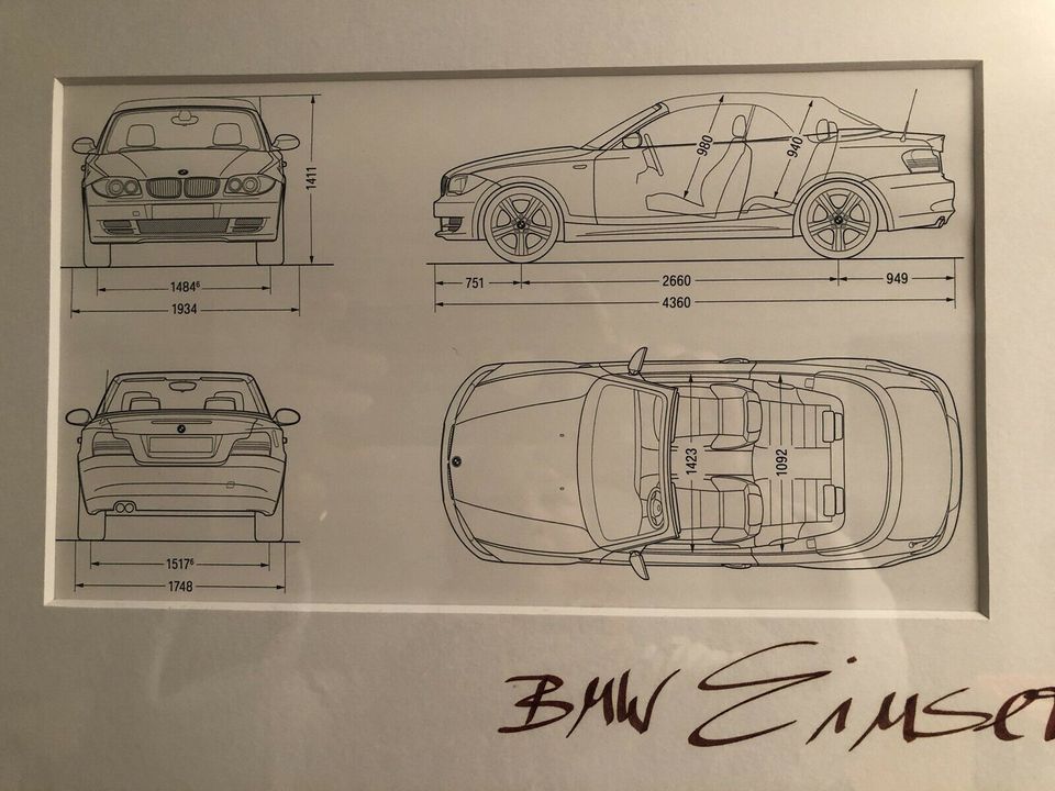 Mega Bild / edle Collage Einser BMW Cabrio  44 x 54 cm in Viersen