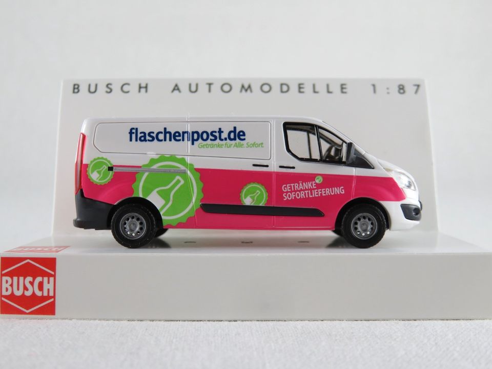 Busch 52437 Ford Transit Custom Kasten (2012) "Flaschenpost" 1:87 in Bad Abbach