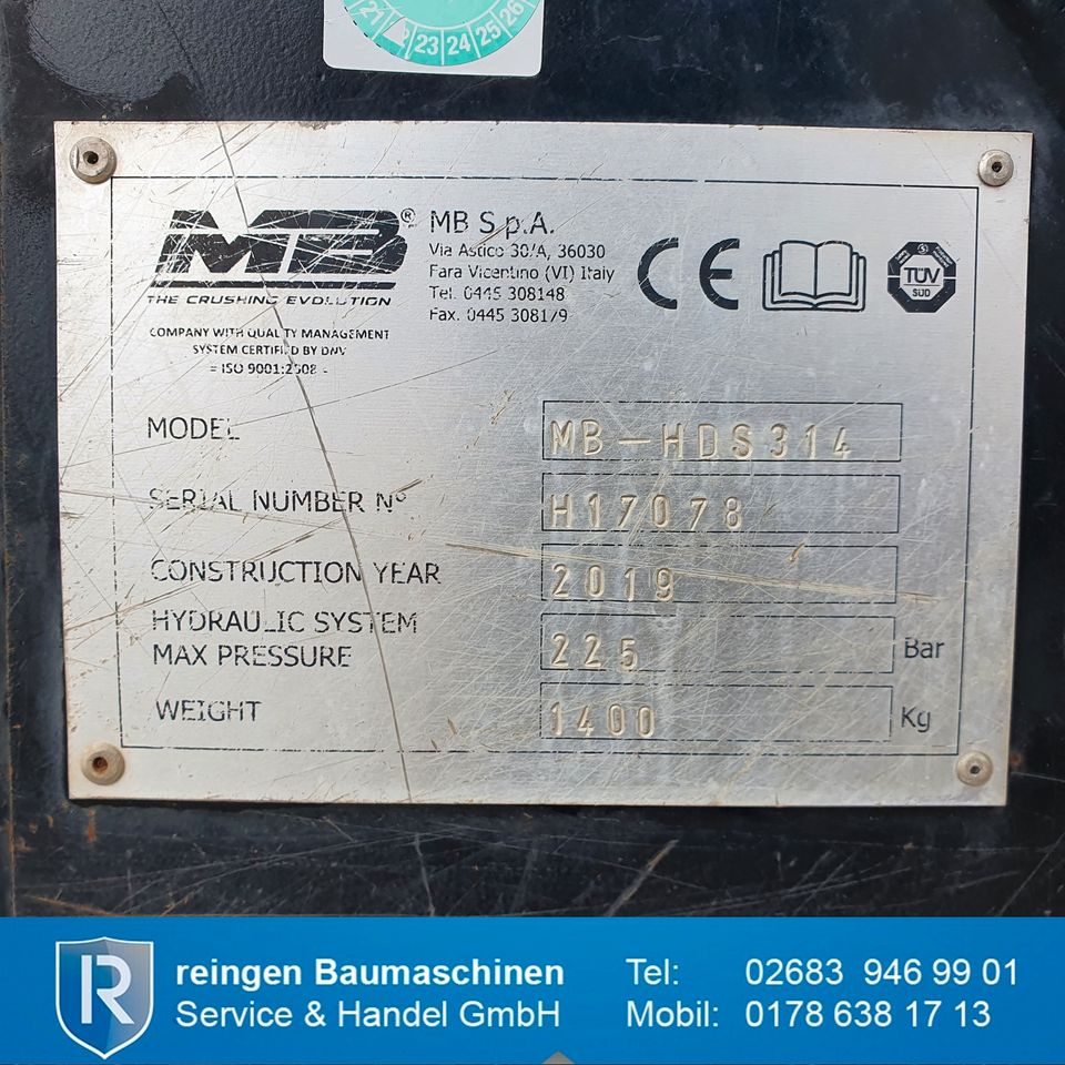 MB Crusher MB-HDS314 -inkl. MwSt. mieten / kaufen in Buchholz (Westerwald)