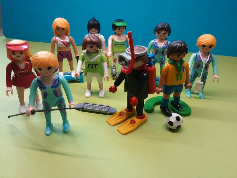 Playmobil, Sportler, Figuren, Taucher, Fußball, Joging, Rollerbl. in Bad Bentheim