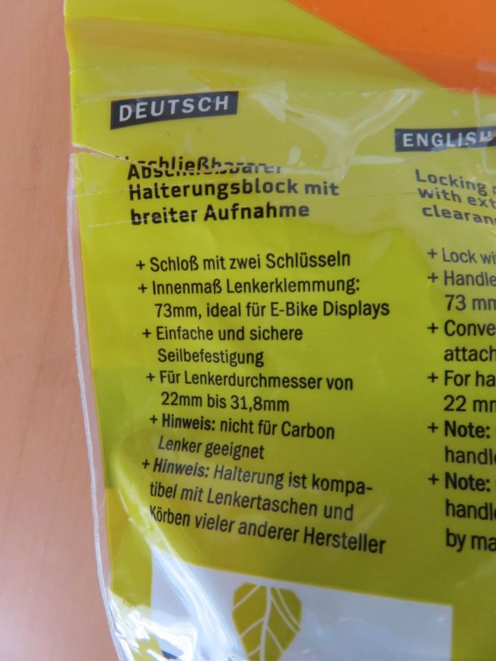 ORTLIEB E205 Montageset für Lenkertasche / Lenkerkorb NEU in Essenheim