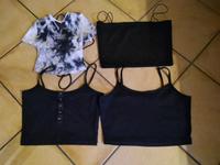 Rückenfreies schwarz/hellgraues Shirt und 3 schwarze Trägertops Rheinland-Pfalz - Salmtal Vorschau