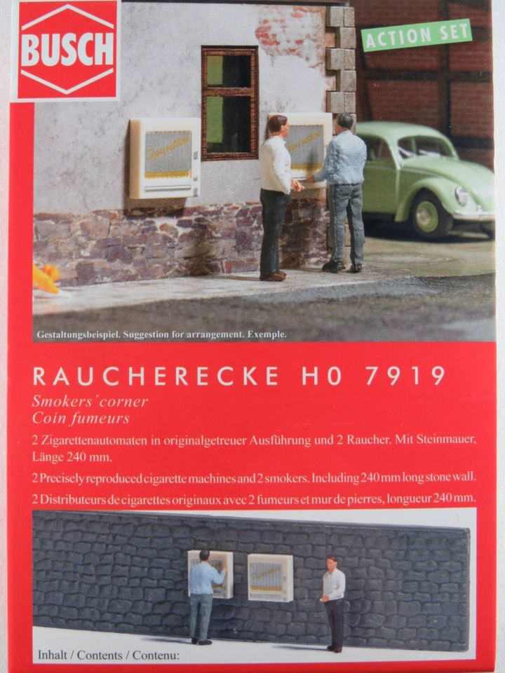 Busch 7919 ACTION SET "Raucherecke" m. 2 Zigarettenautomaten 1:87 in Bad Abbach