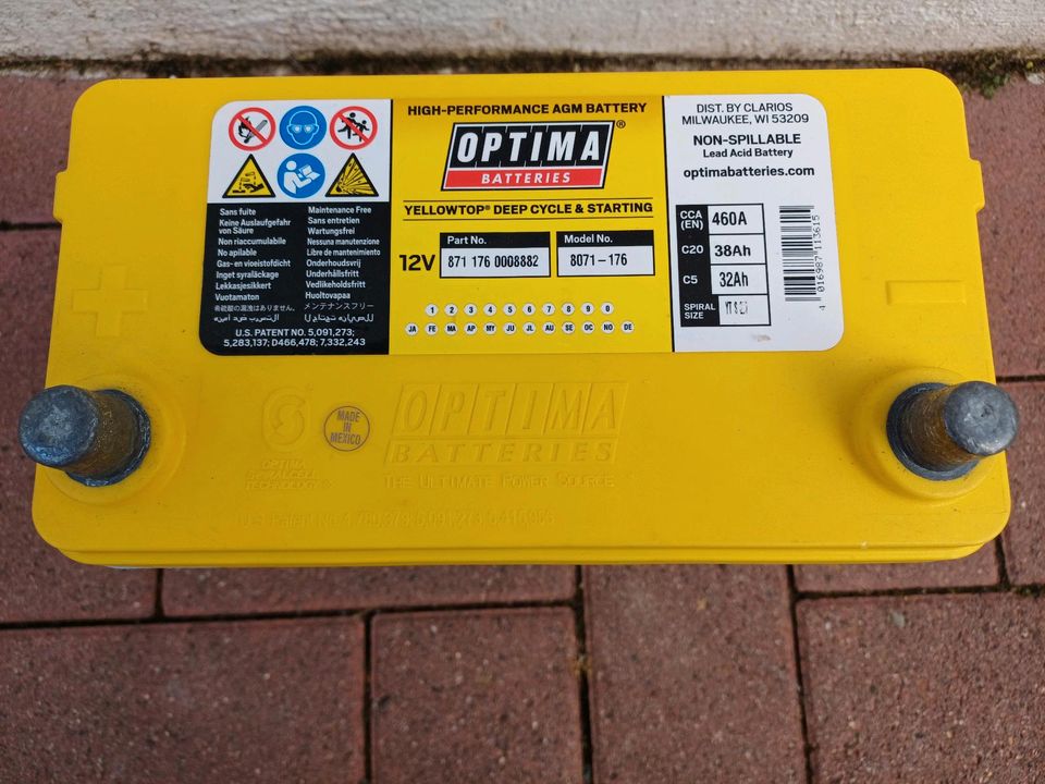 Optima Yellow Top 2,7 / 38 AH Mover Batterie in Langen (Hessen)
