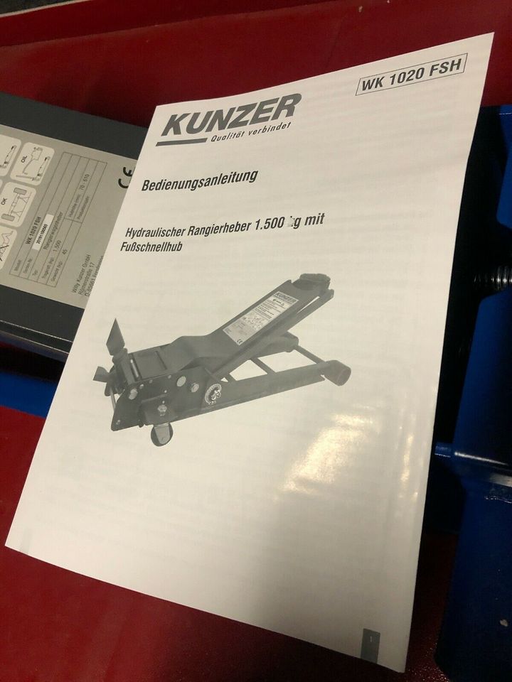 NEU + Garantie - KUNZER Wagenheber WK 1020 FSH ultraflach 1500kg in Chemnitz